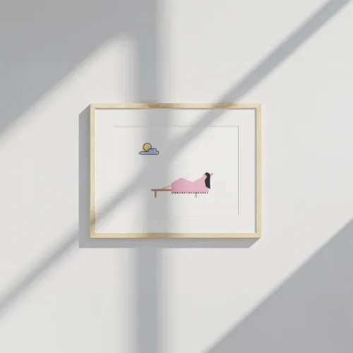 minimalistlik line-art seinapilt Suvitaja, Eesti disain