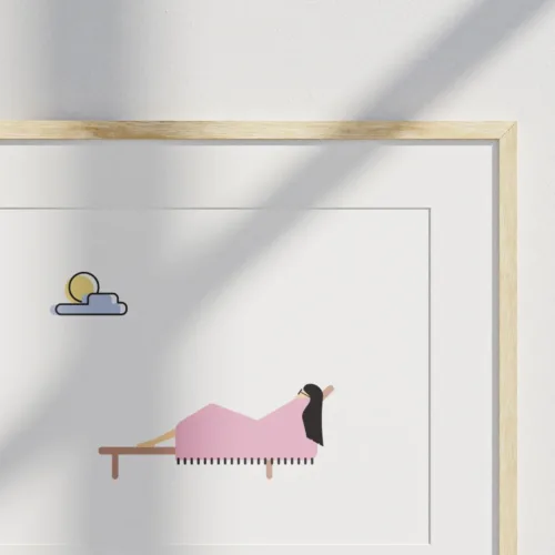 minimalistlik line-art seinapilt Suvitaja, Eesti disain